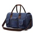 European and American Style Large Capacity Canvas Handbag Men and Women′s Pure Color Travel Bag